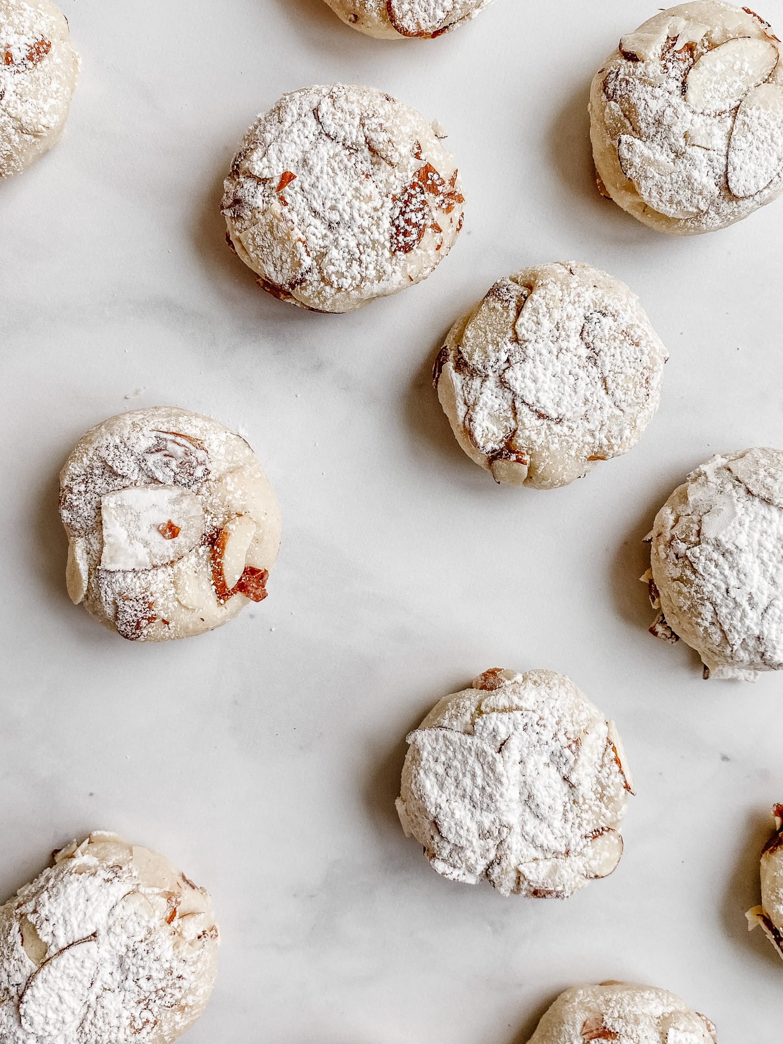 A few gluten-free amaretti cookies laid out.