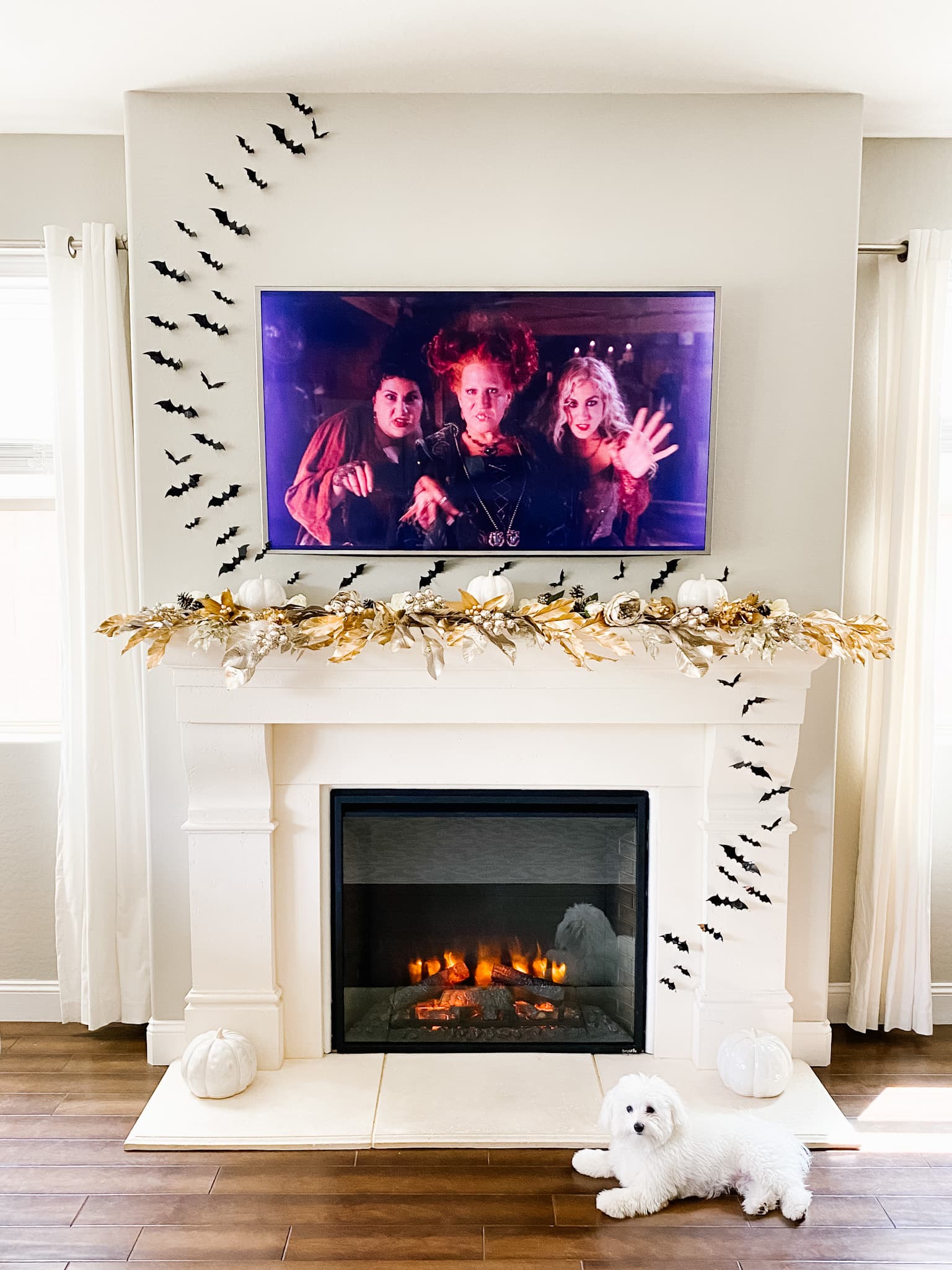 glam halloween fireplace 