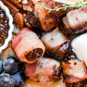 A pile of my bacon wrapped dates.