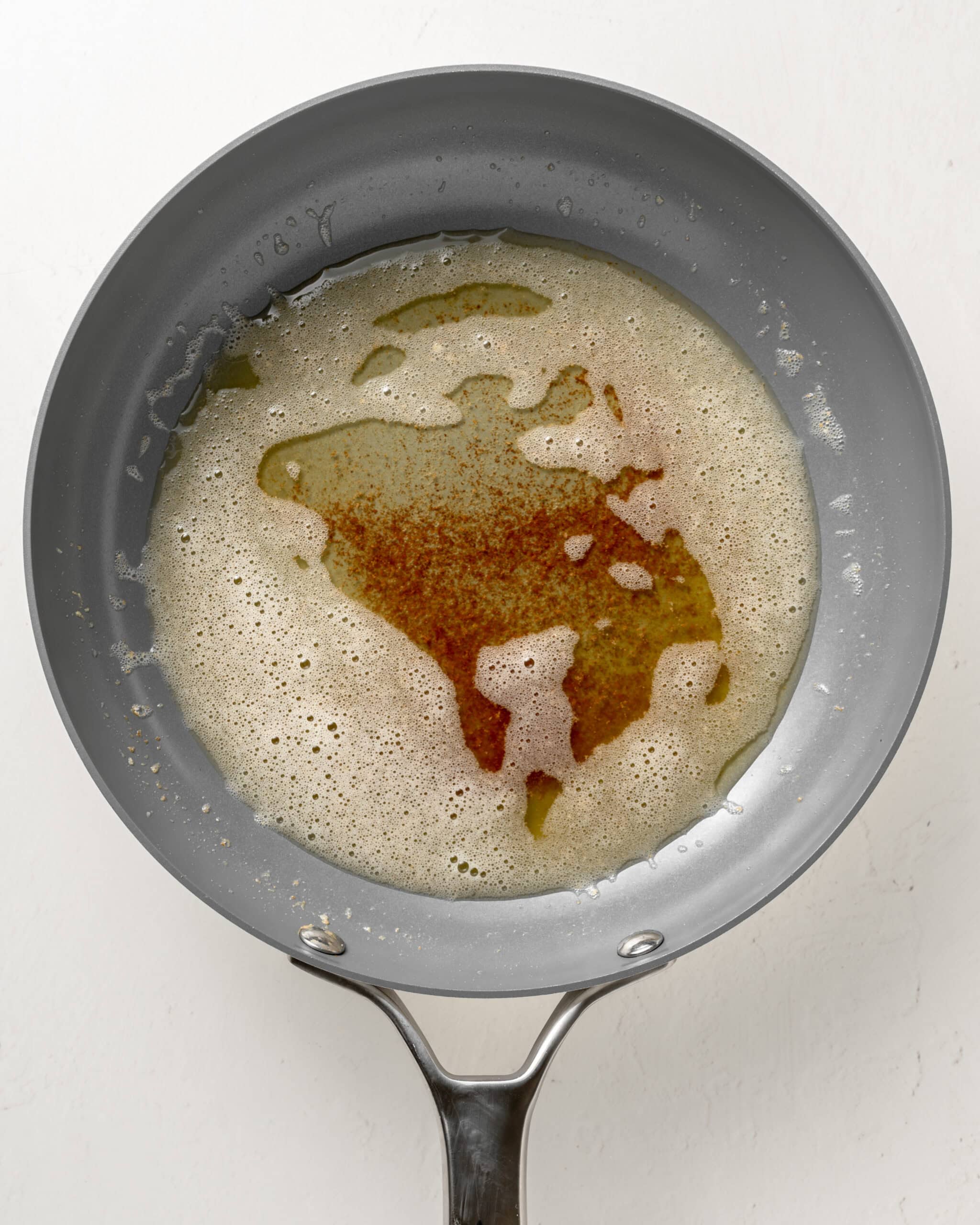 Brown butter in a skillet