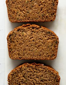 Gluten free Zucchini Bread cut into slices.