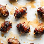 Bacon Wrapped Goat Cheese Stuffed Dates With Honey