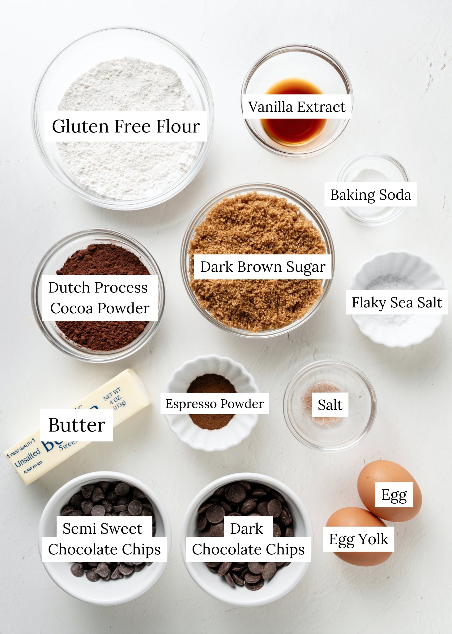Chocolate Cookie Ingredients.