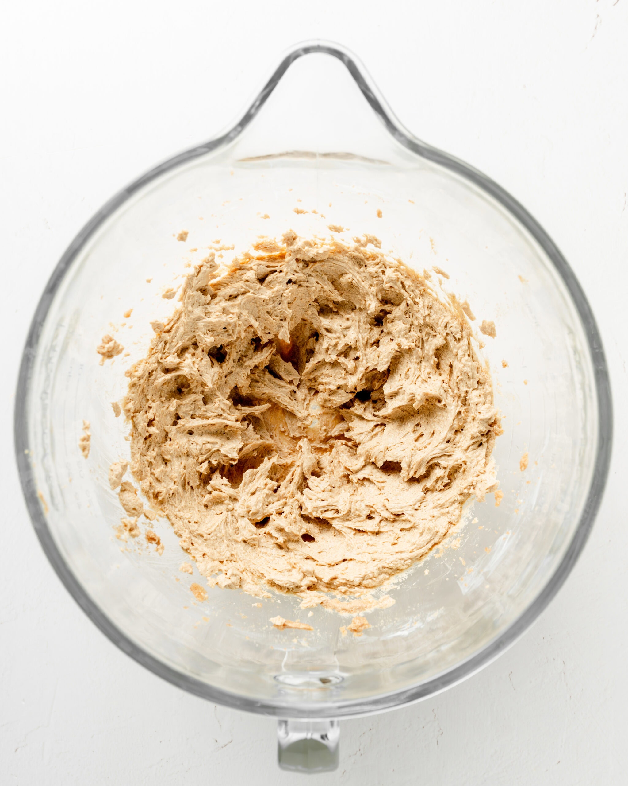 Cream the eggs into the chocolate cookie mixture.