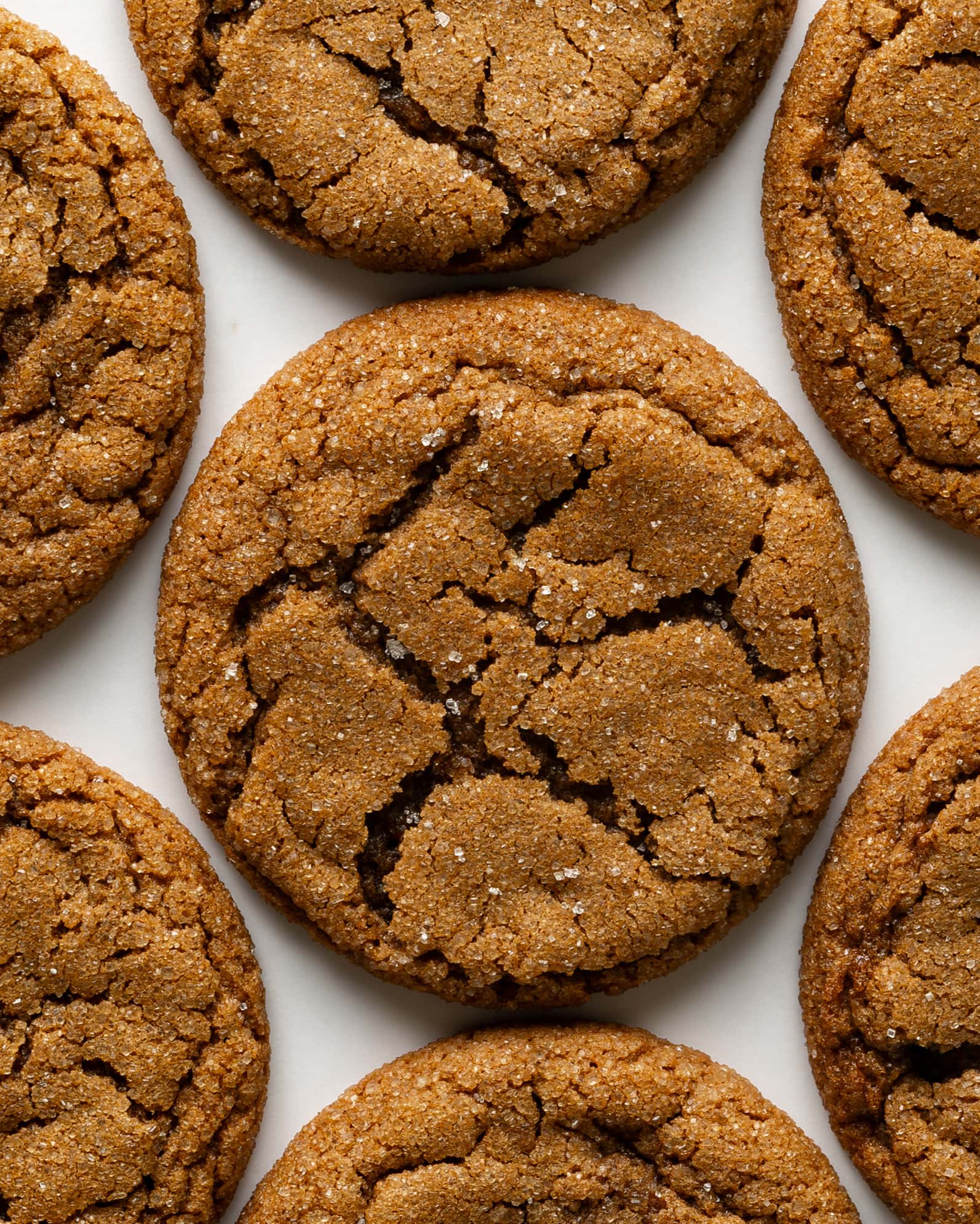 Gluten-free ginger molasses cookies with a crackly sugar coated topping. 