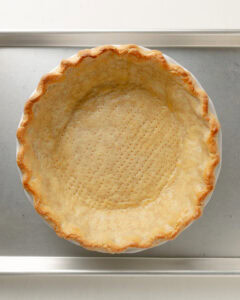 Par baked pie crust lightly browned.