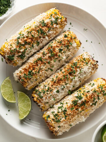 Air Fryer Elote main photo, served on a plate