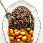 Beef chuck roast on a platter.
