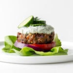Greek Turkey burger main photo.