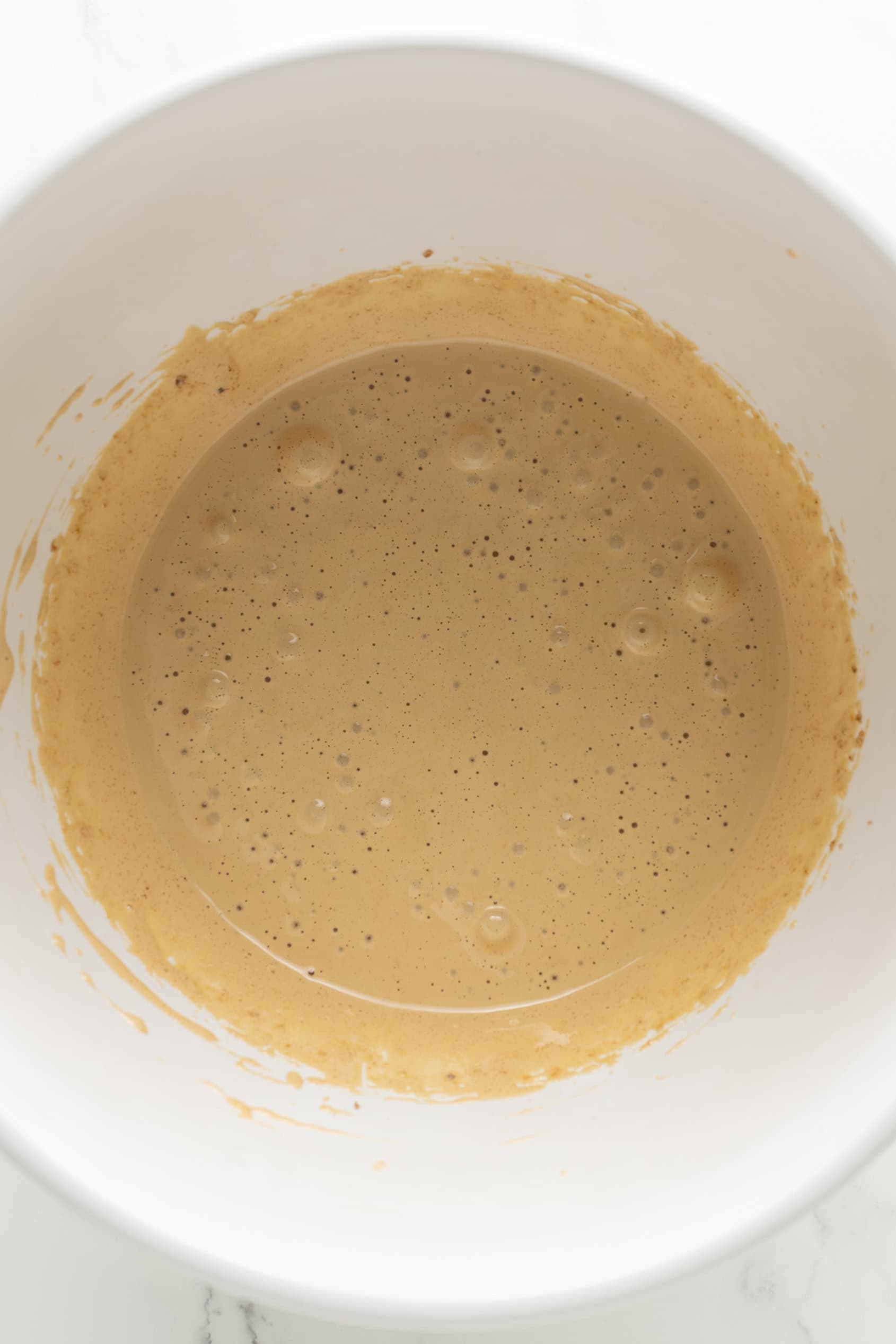 Whipped Eggs and Sugar for Cupcakes.