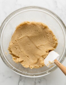 Amaretti Cookie Dough Folded with Spatula.