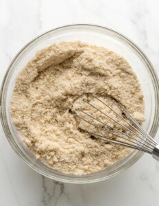 Amaretti Cookie Dry Ingredients mixed in a bowl.