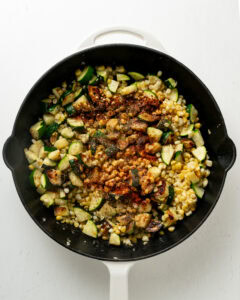 zucchini and corn with spices.