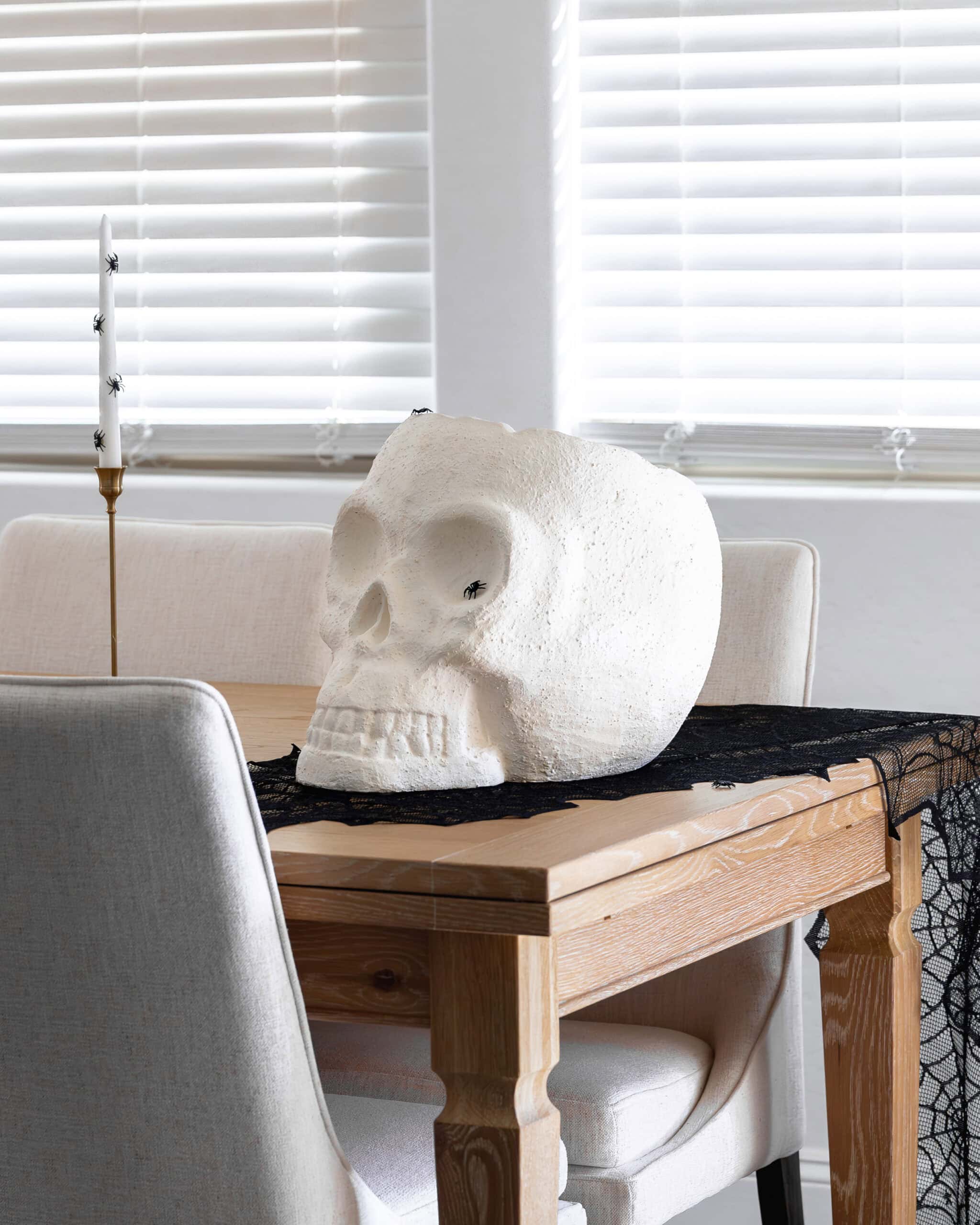 White terracotta skull wine bucket.