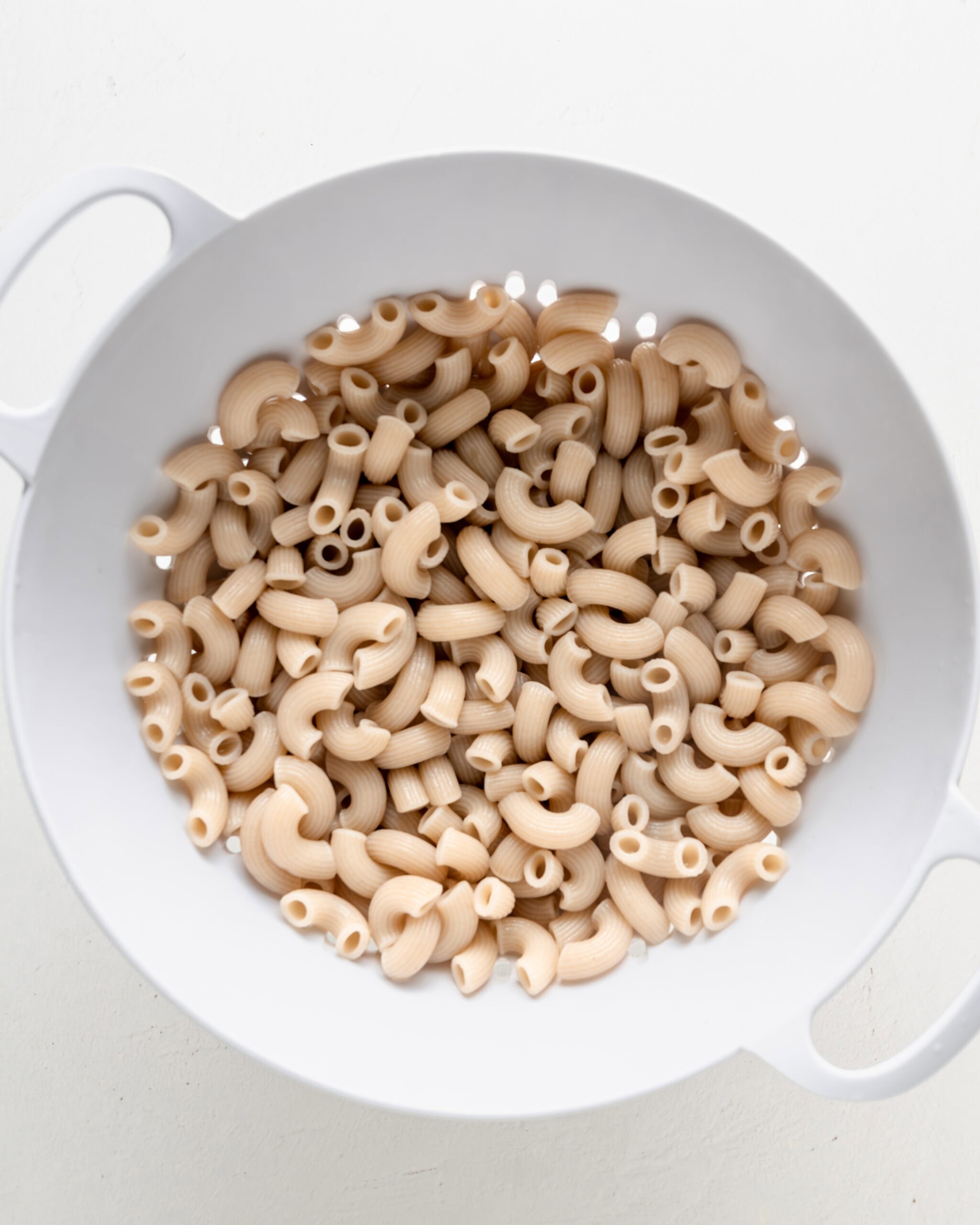 noodles in a colander