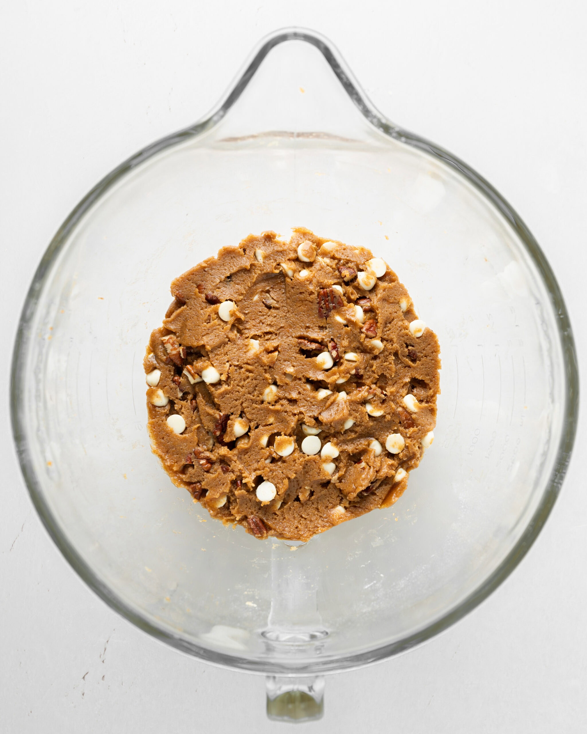 White chocolate pecan cookie dough with pumpkin.