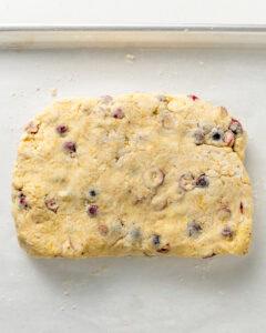 Cranberry Orange Scone Dough folded.