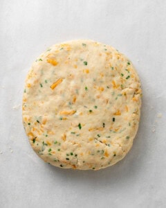 Shape scone dough into a disk.