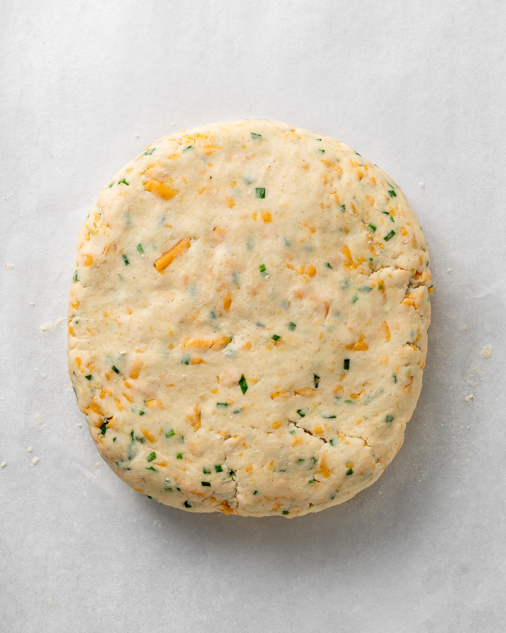 Shape scone dough into a disk.