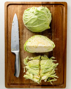 Cut and core the cabbage