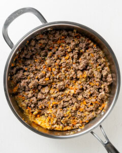 Lamb and veggies mixture.