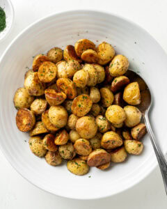Garlic and Dill roasted baby potatoes.